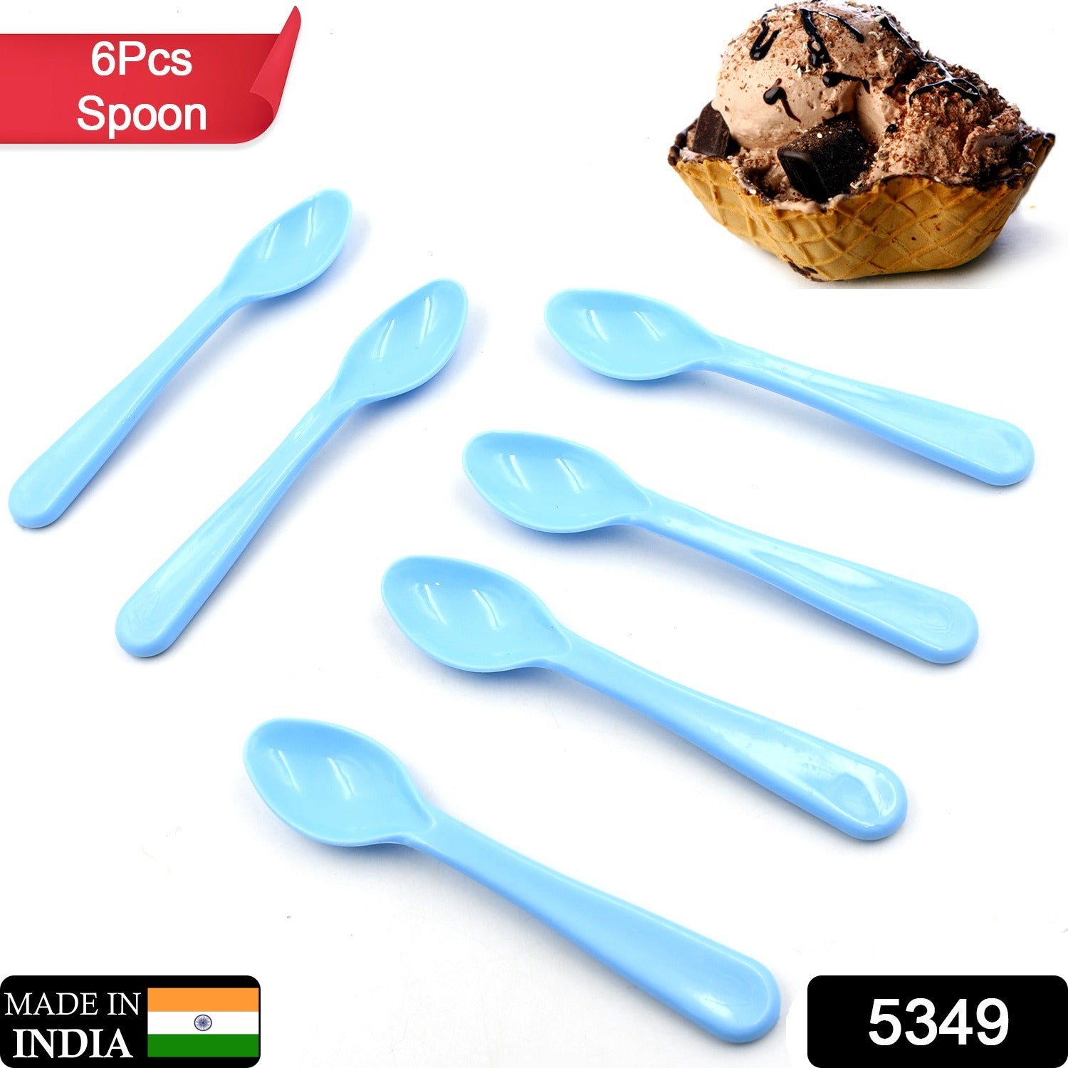 5349 Food Plastic Spoon Set, Plastic Table Spoon Set Plastic Tea Spoon, Coffee with ABS Plastic, Heat-Resistant Spoon (6 Pc Set ) 5349 Food Plastic Spoon Set, Plastic Table Spoon Set Plastic Tea Spoon, Coffee with ABS Plastic, Heat-Resistant Spoon (6 Pc Set )